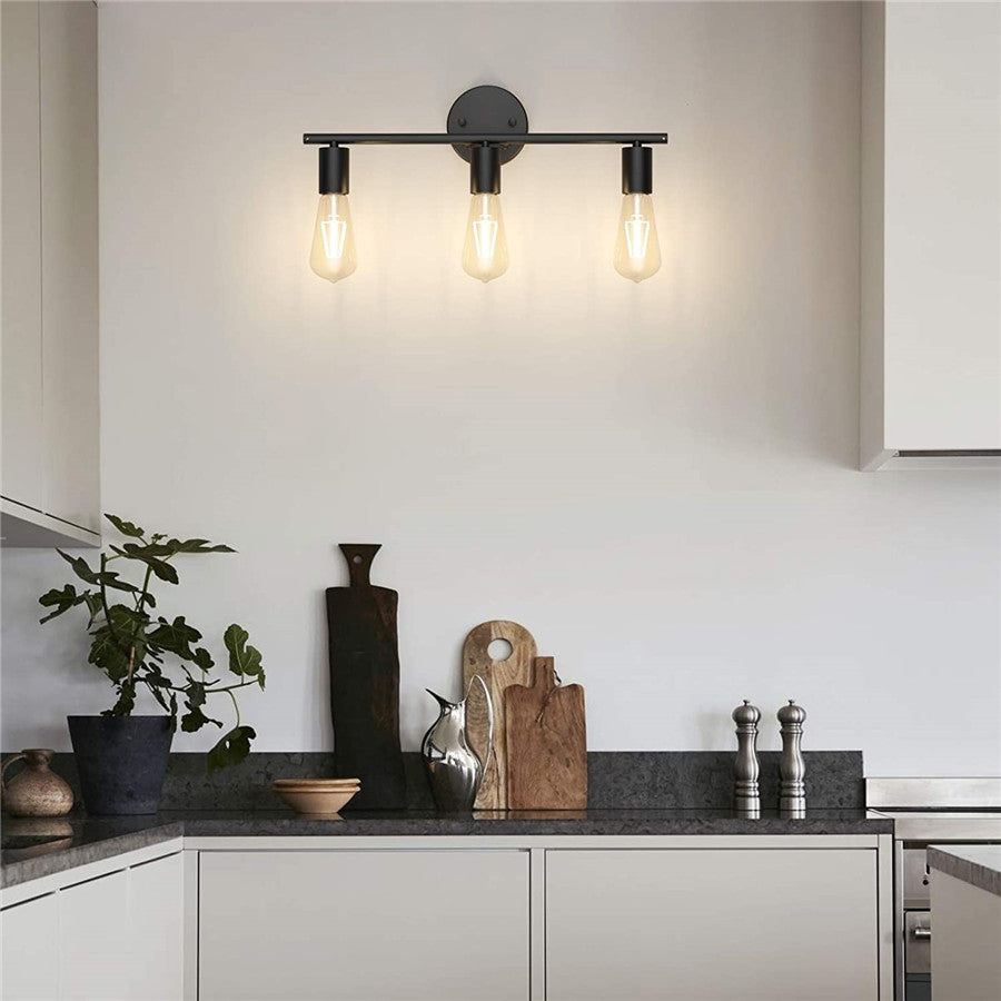 IndustrialGlow - Modern 3-Arm Vägglampa i Industriell Stil LED Belysning