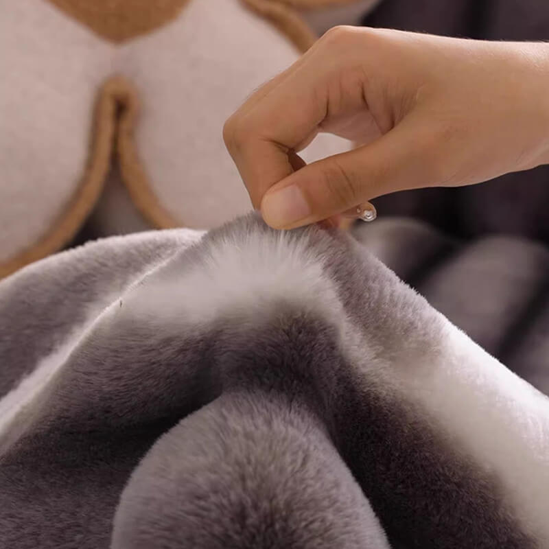 Trendig Vacker Gradient Färg Rand Plush Sofföverdrag