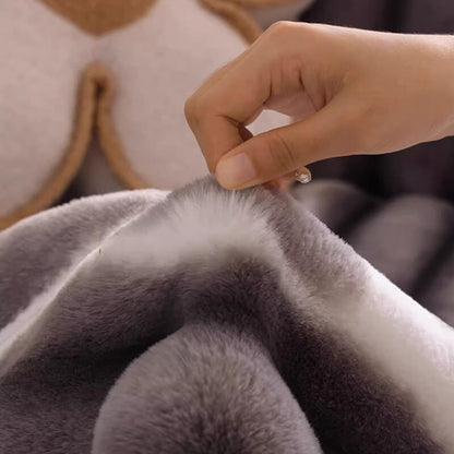 Trendig Vacker Gradient Färg Rand Plush Sofföverdrag