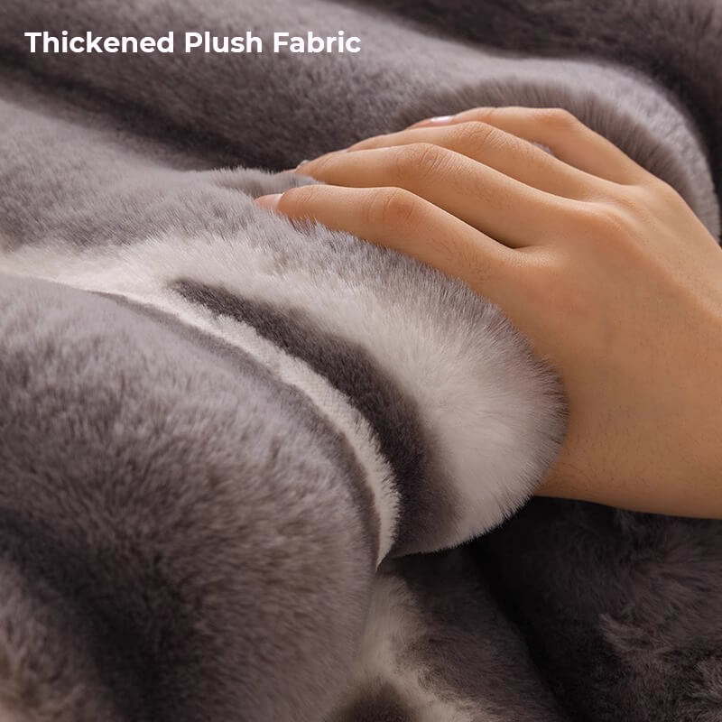 Trendig Vacker Gradient Färg Rand Plush Sofföverdrag