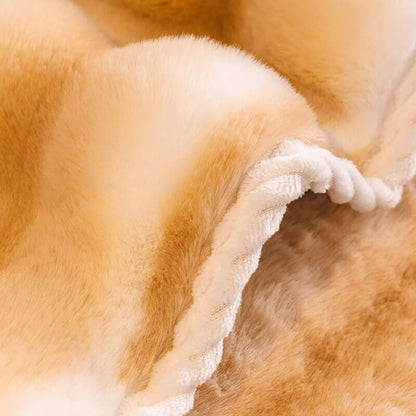 Trendig Vacker Gradient Färg Rand Plush Sofföverdrag
