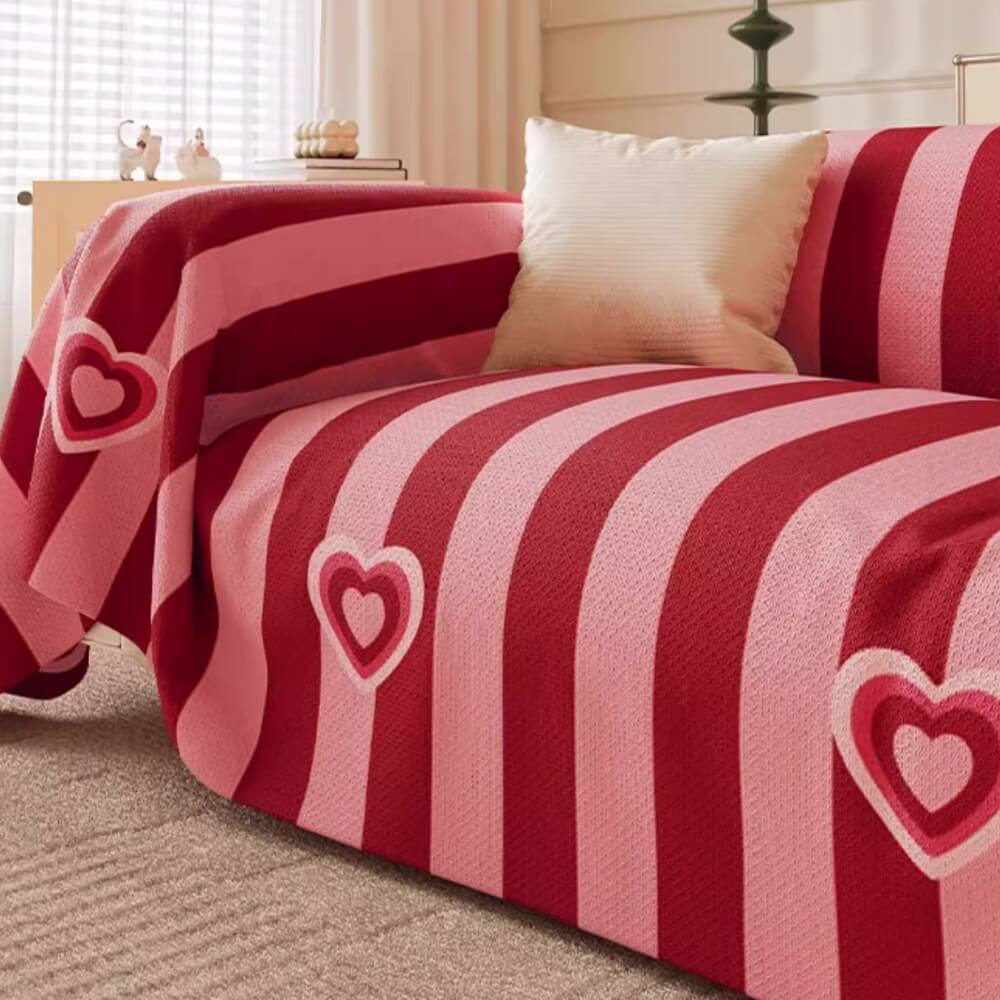 Trendiga Randiga Chenille Andetags Sofa Skydd Sofföverdrag