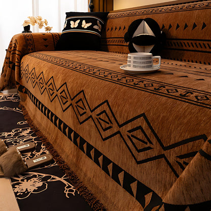 Tribal Geometrisk Chenille Sofföverdrag