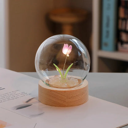 GlowTulip - LED Bordslampa – Elegant Dekorativ Belysning för Sovrum &amp; Vardagsrum