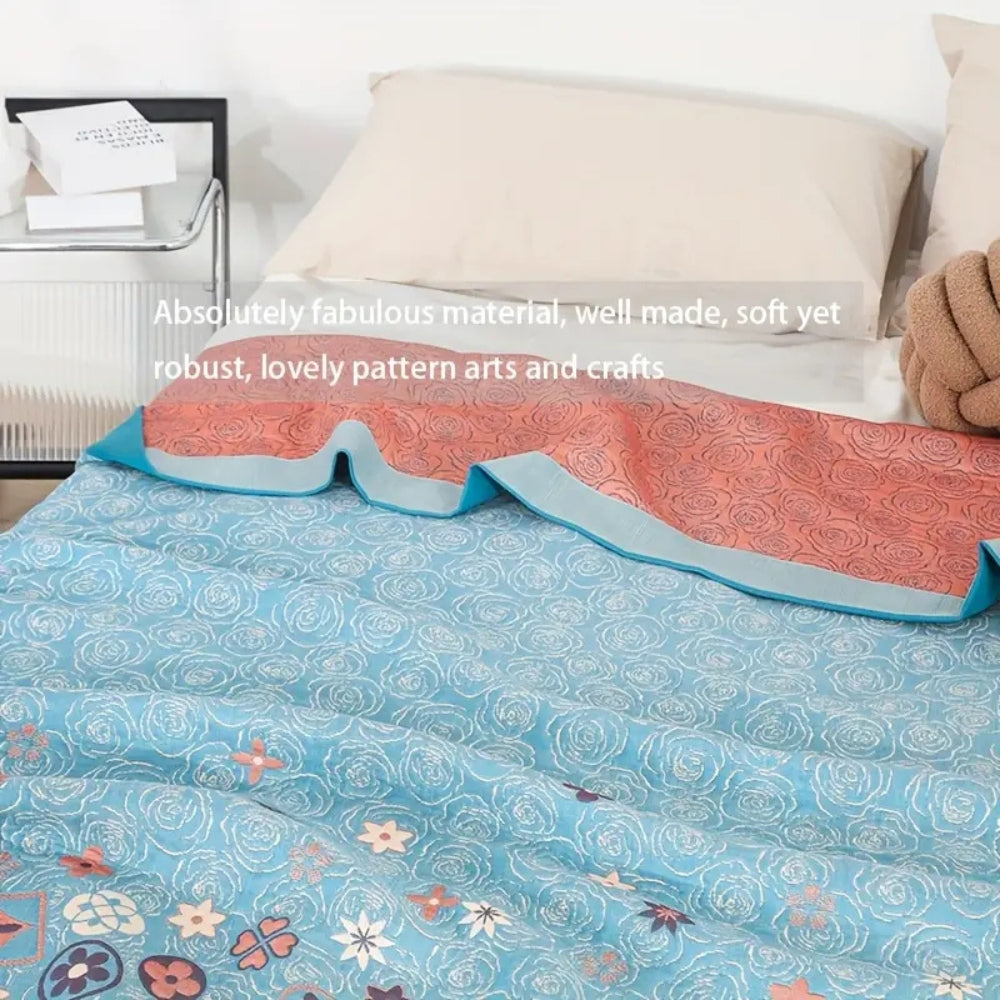 Turquoise Floral Glam Gaze Blanket