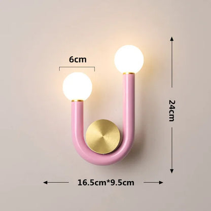 PinkLume – Modern U-formad LED Vägglampa för Sovrum &amp; Barnrum