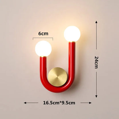 PinkLume – Modern U-formad LED Vägglampa för Sovrum &amp; Barnrum