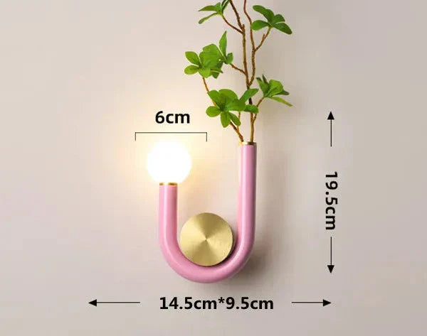 PinkLume – Modern U-formad LED Vägglampa för Sovrum & Barnrum