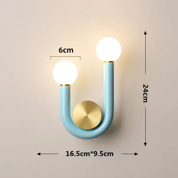 PinkLume – Modern U-formad LED Vägglampa för Sovrum & Barnrum