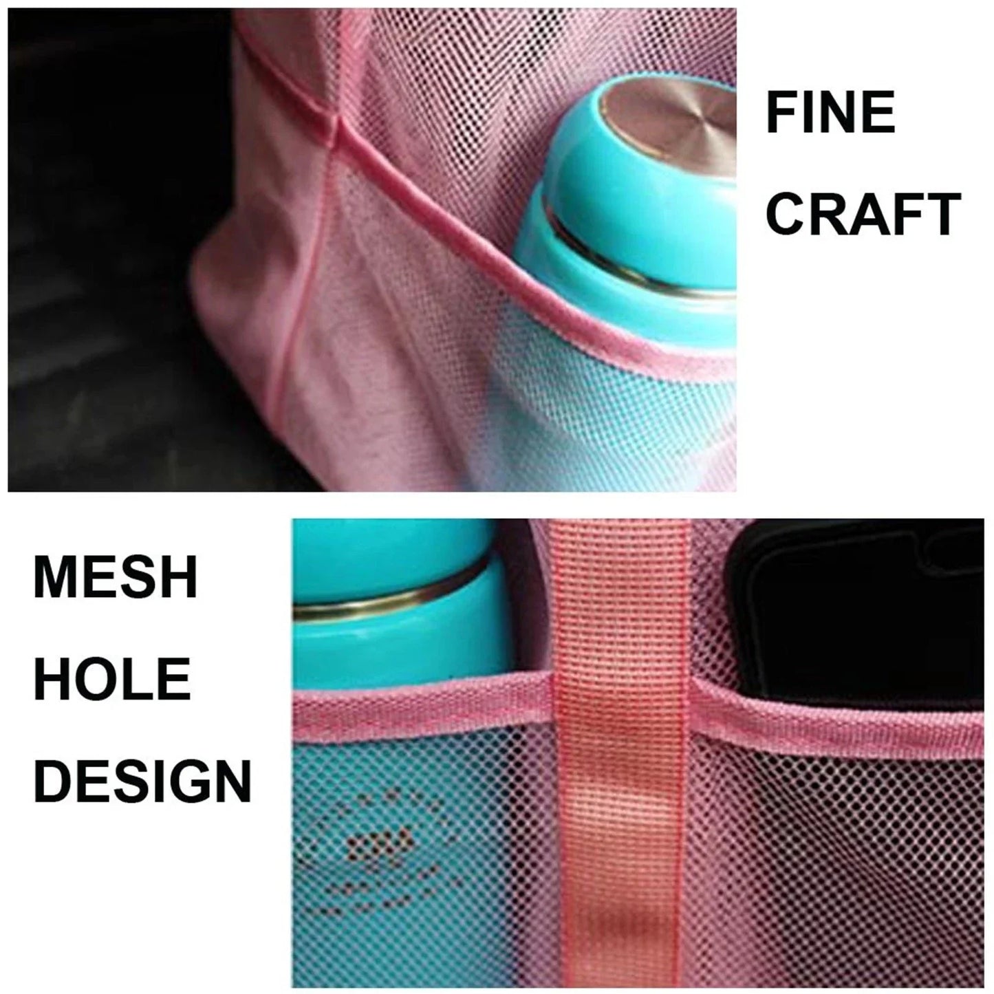 Carvallo strandväska med 8 fack | Vattentålig & andningsbar | För handdukar, leksaker, badartiklar & mer – 70×45×18 cm