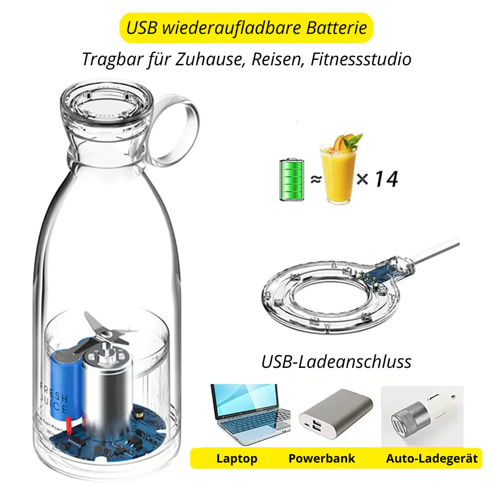 Bärbar mixer med uppladdningsbart batteri