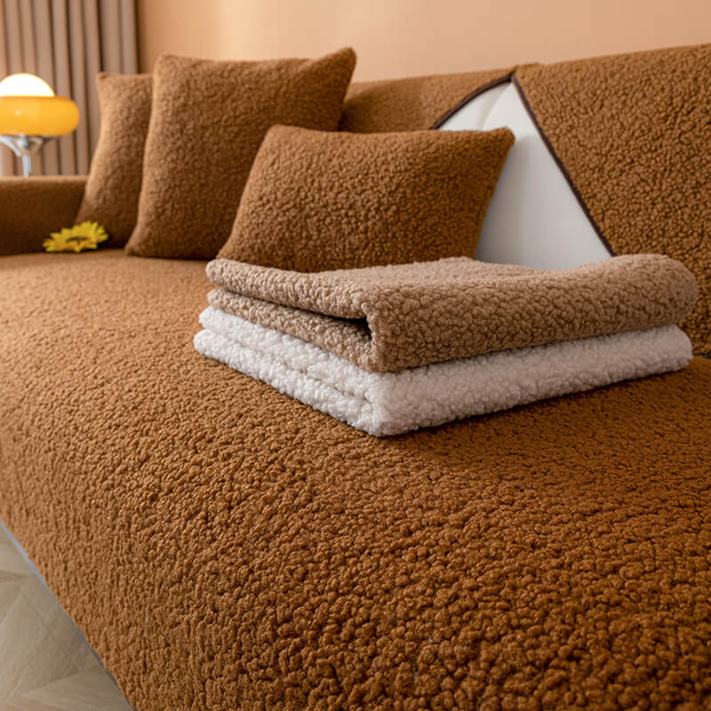 Ultrasoft Teddy Fleece Varm Icke-Glidande Sofföverdrag 90x160 cm