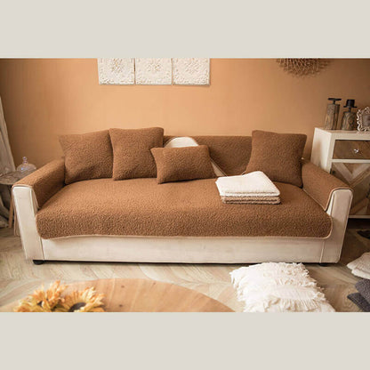 Ultrasoft Teddy Fleece Varm Icke-Glidande Sofföverdrag 90x160 cm