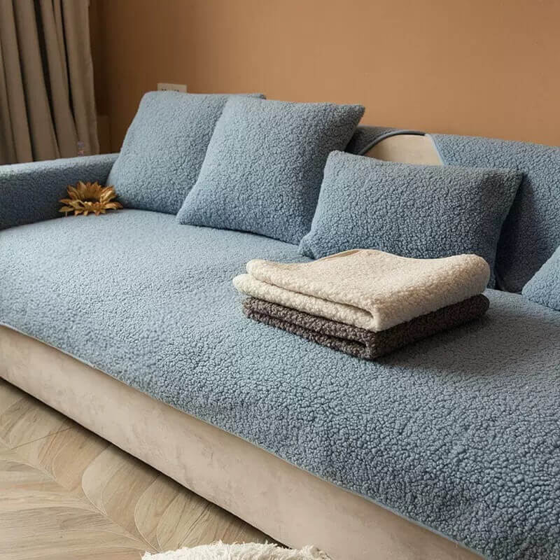 Ultrasoft Teddy Fleece Varm Icke-Glidande Sofföverdrag 90x160 cm
