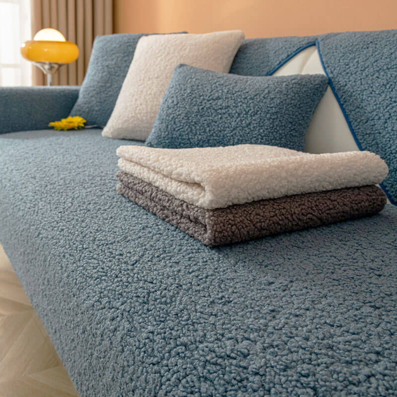 Ultrasoft Teddy Fleece Varm Icke-Glidande Sofföverdrag 90x160 cm