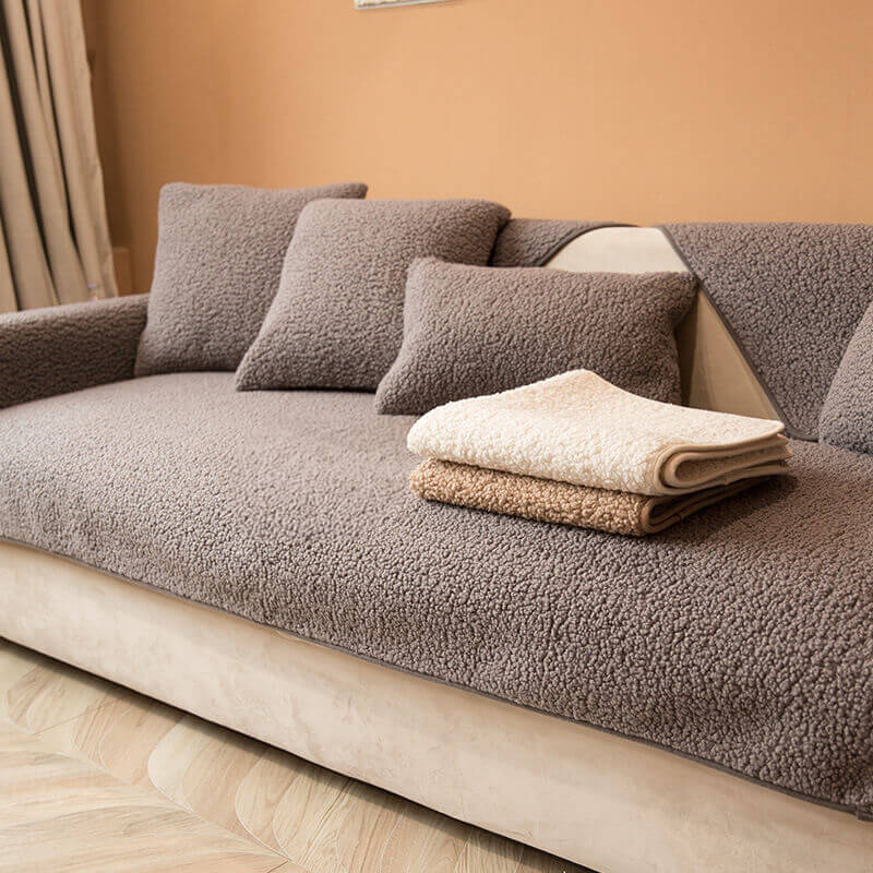 Ultrasoft Teddy Fleece Varm Icke-Glidande Sofföverdrag 90x160 cm