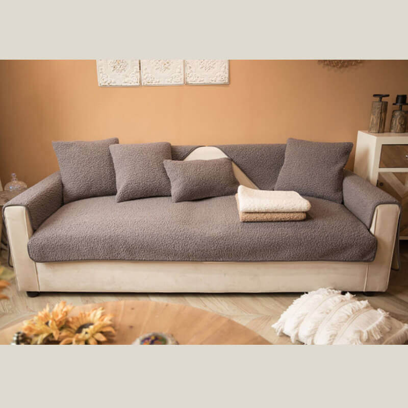 Ultrasoft Teddy Fleece Varm Icke-Glidande Sofföverdrag 90x160 cm