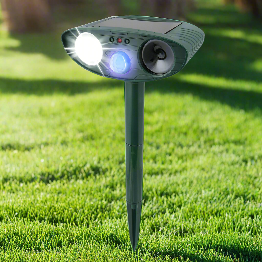 Royaleva Ultrasonic Kaninrepeller – Solenergidriven och Blinkande Ljus – Bli Av Med Kaniner