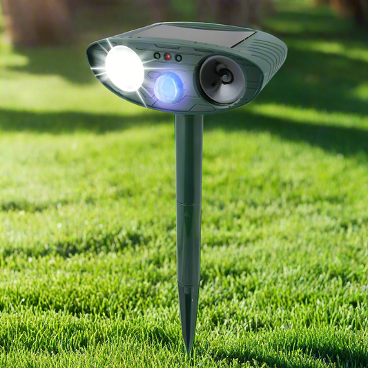 Royaleva Ultrasonic Kaninrepeller – Solenergidriven och Blinkande Ljus – Bli Av Med Kaniner