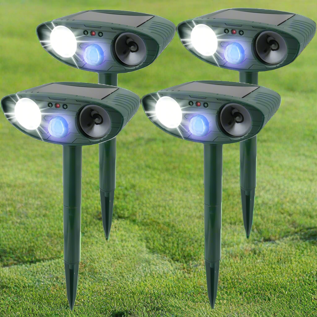 Royaleva Ultrasonic Kaninrepeller – Solenergidriven och Blinkande Ljus – Bli Av Med Kaniner