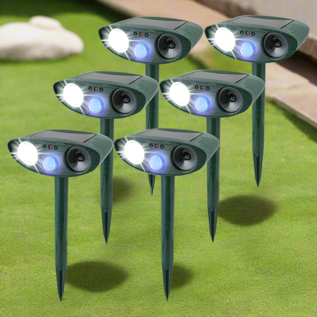 Royaleva Ultrasonic Kaninrepeller – Solenergidriven och Blinkande Ljus – Bli Av Med Kaniner