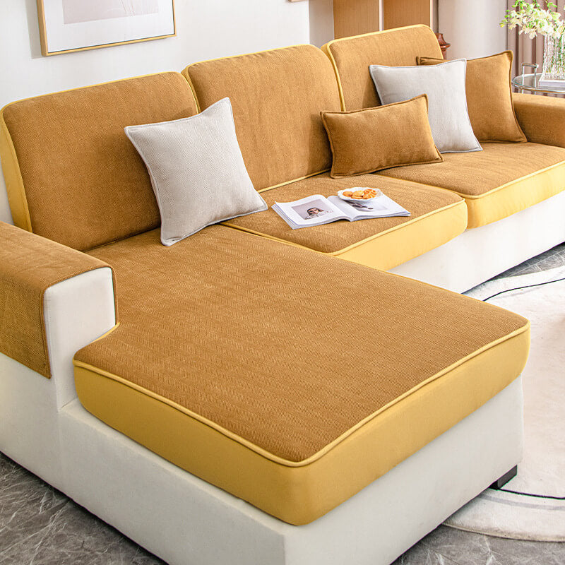 Universell Stretch Chenille Herringbone Sofa Dekke Beskyttelse