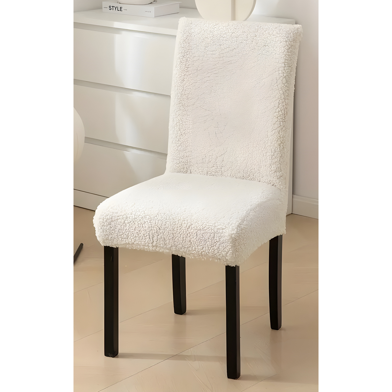 SherpaFit Stolskydd - Mysigt Sträckt Sherpa Matsalsstolskydd