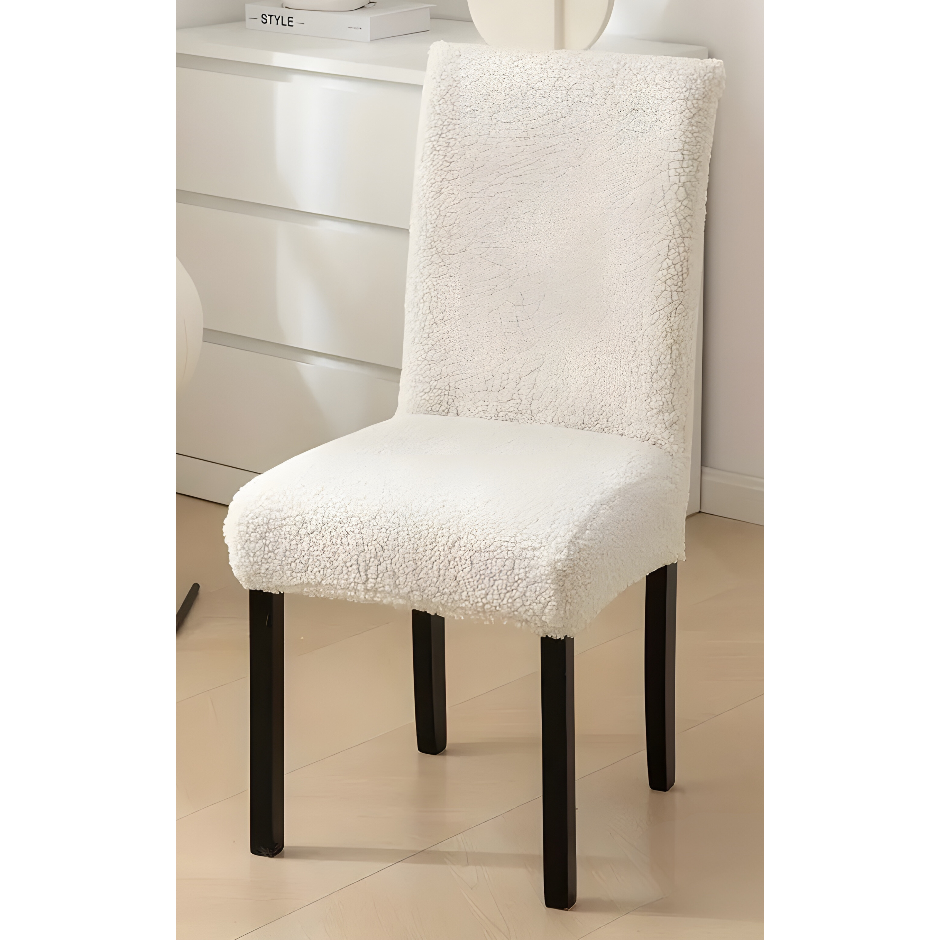 SherpaFit Stolskydd - Mysigt Sträckt Sherpa Matsalsstolskydd