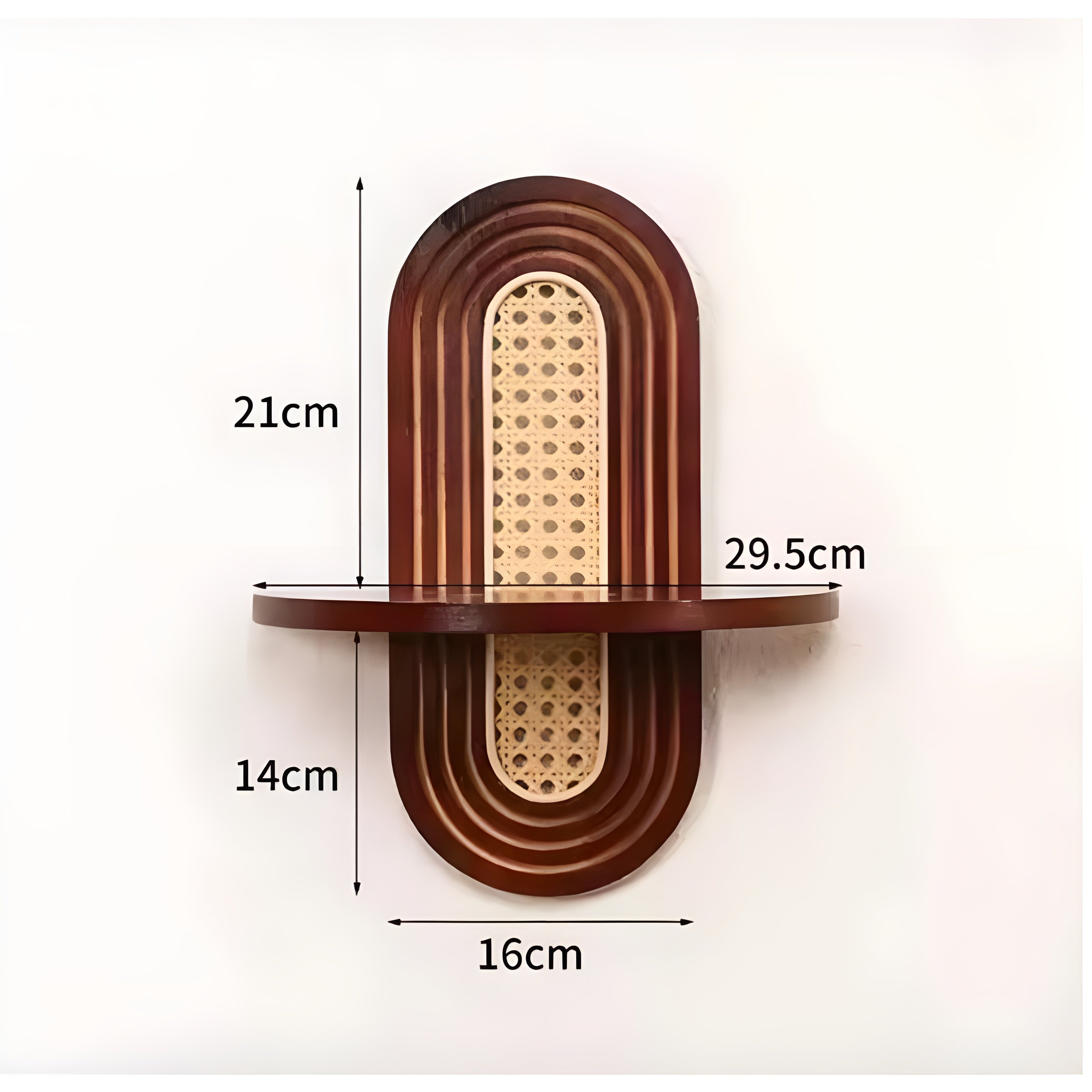 Handgjord vägghylla i rotting – Boho-dekoration för vardagsrum, sovrum och balkong