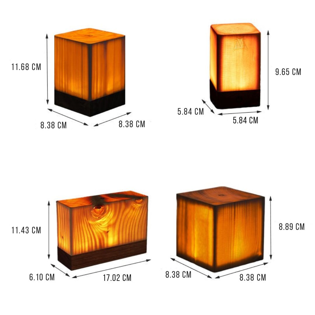 Carvallo Bordslampa Lumaviva NaturLite | Touch-dimring & Batteri | Trådlös & Uppladdningsbar | Trälook | För sovrum, skrivbord & vardagsrum