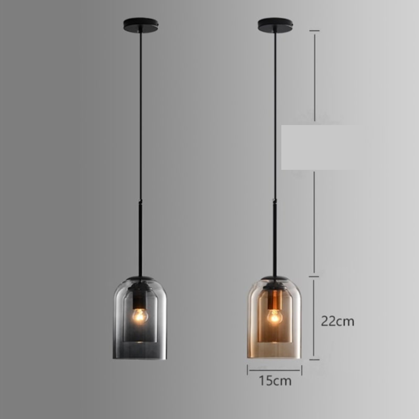 LuxeBeam Light - Modern taklampa i dubbel glas