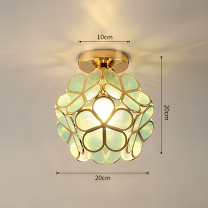 Retro Stil Färgad PVC Taklampa med Blommönster