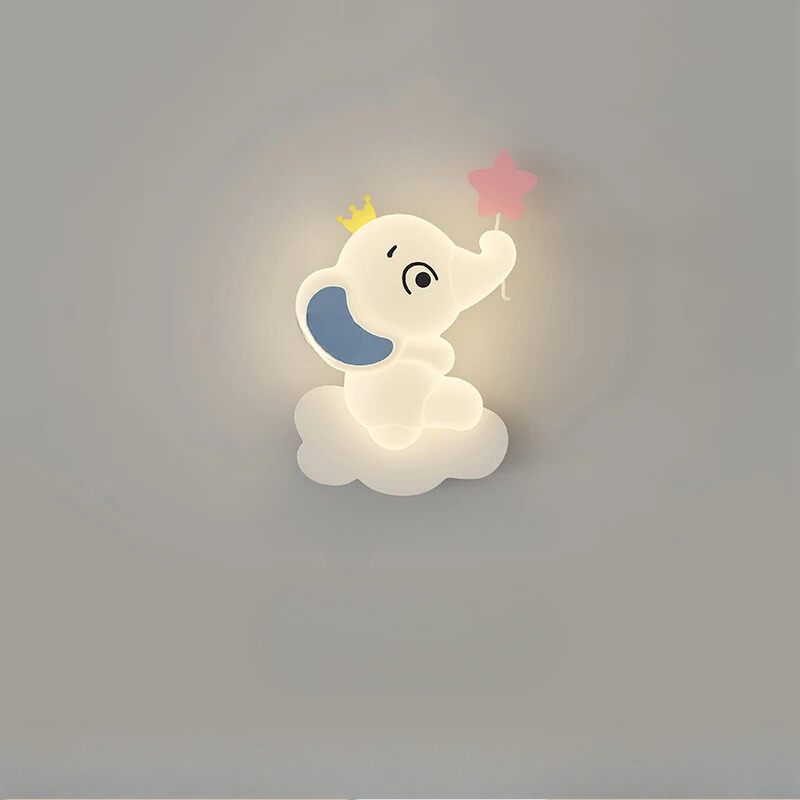 SavanneKids - Tecknad Vägglampa med Djurmotiv för Barnrum