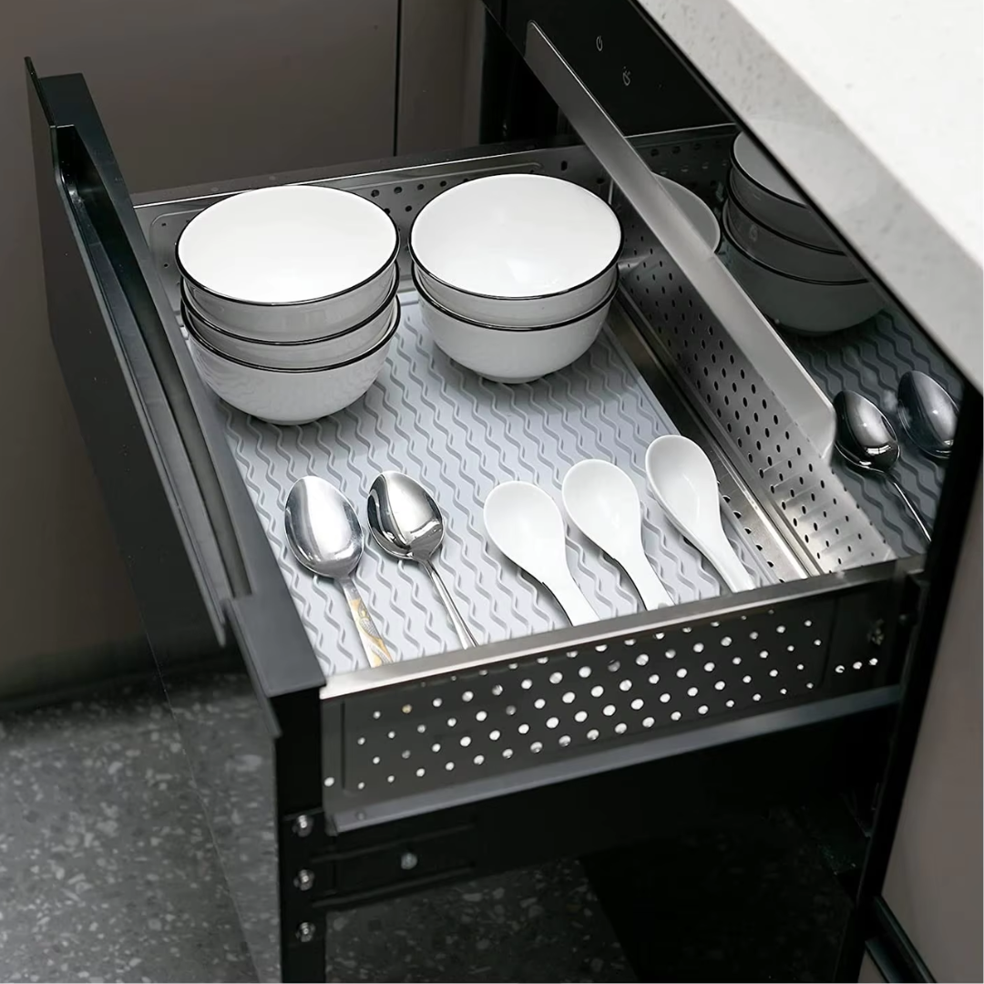 Carvallo Silikon Kökmatta | Värmetålig & Halkfri | Diskmatta, Kylskåp- & Lådinlägg | BPA-fri & Enkel att Rengöra