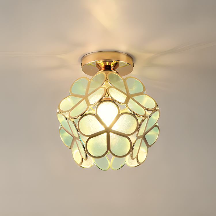 Retro Stil Färgad PVC Taklampa med Blommönster