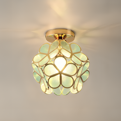 Retro Stil Färgad PVC Taklampa med Blommönster
