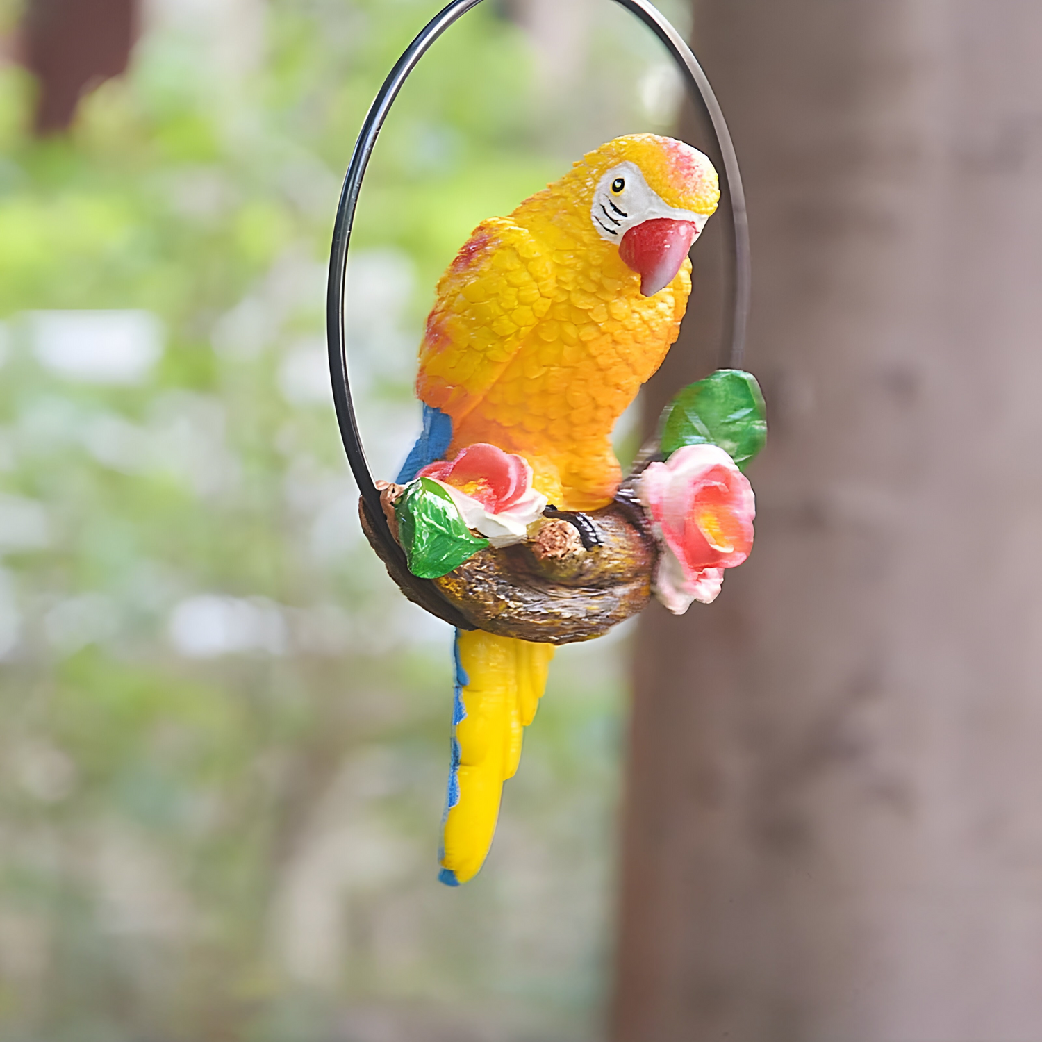 ParrotWhisper Decor - Dekorativ papegoja trädstaty för hängande