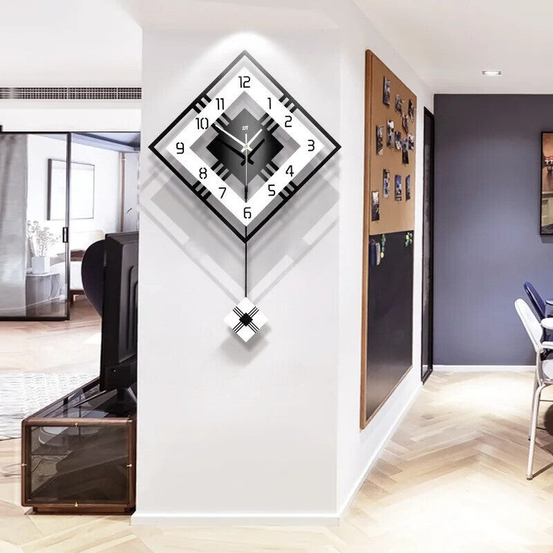 3DMinimalist Klocka - Minimalistisk Nordisk Fyrkantig Heminredning Väckarklocka