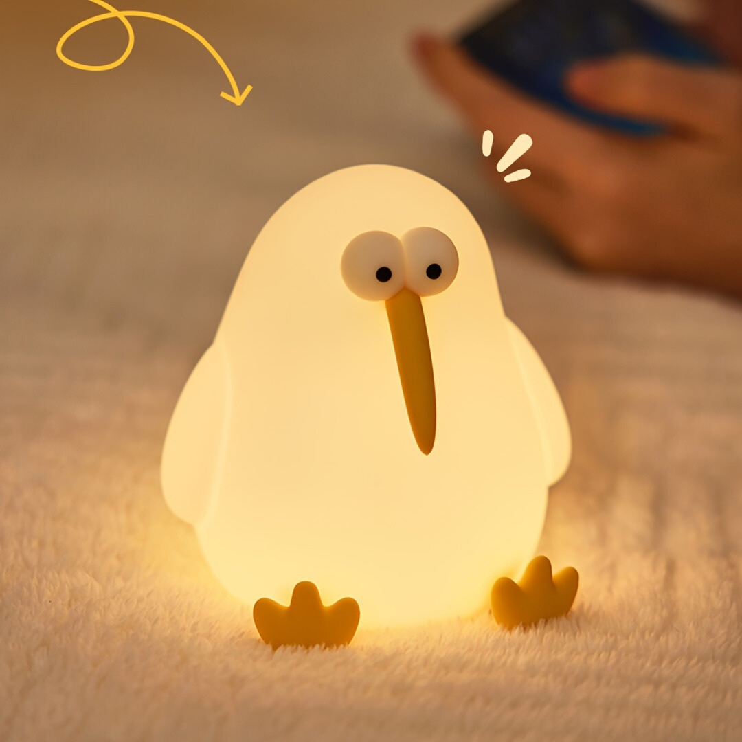 KiwiGlow - KiwiBird LED Nattlampa, USB-uppladdningsbar med dimbar touchsensor
