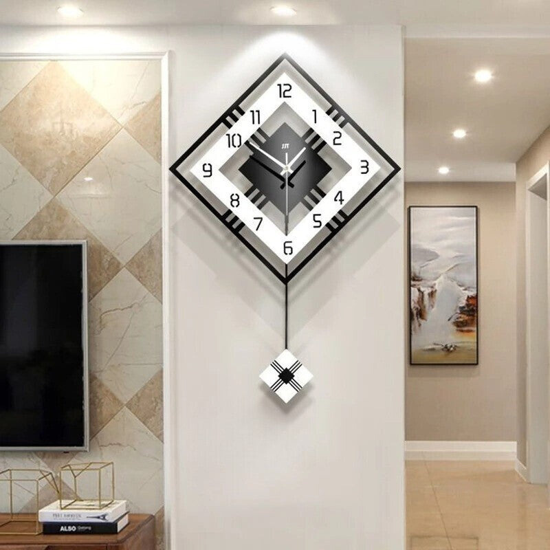 3DMinimalist Klocka - Minimalistisk Nordisk Fyrkantig Heminredning Väckarklocka