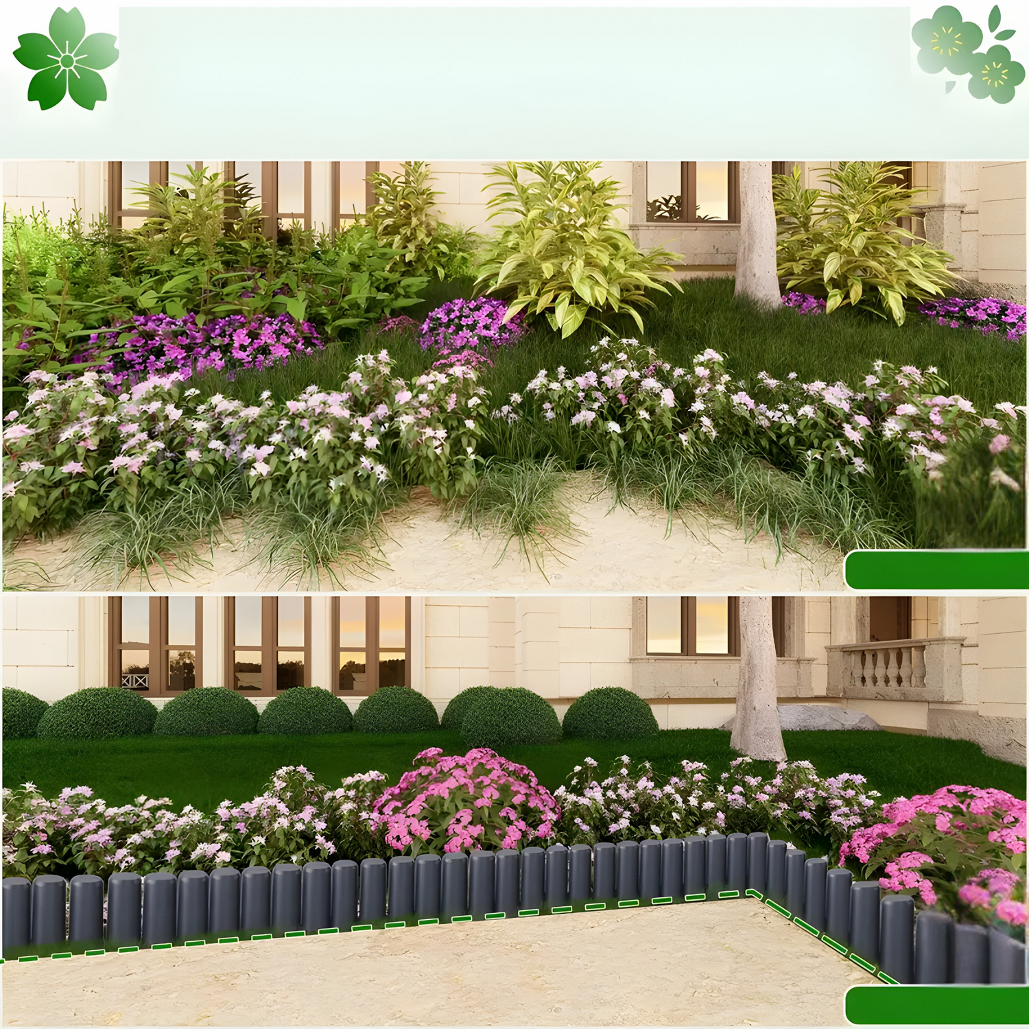 GardenEdge Pro - Dekorativ Gräskant Blomrabatt Trädgård