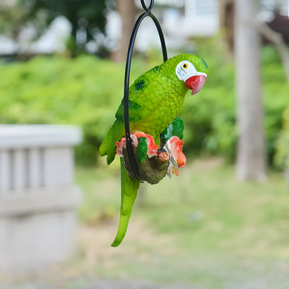 ParrotWhisper Decor - Dekorativ papegoja trädstaty för hängande