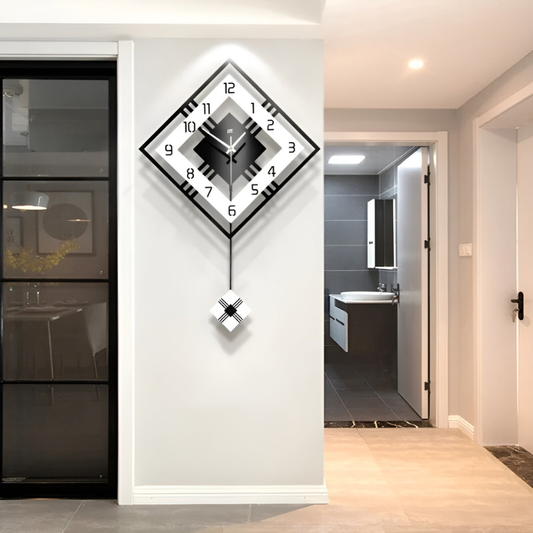 3DMinimalist Klocka - Minimalistisk Nordisk Fyrkantig Heminredning Väckarklocka