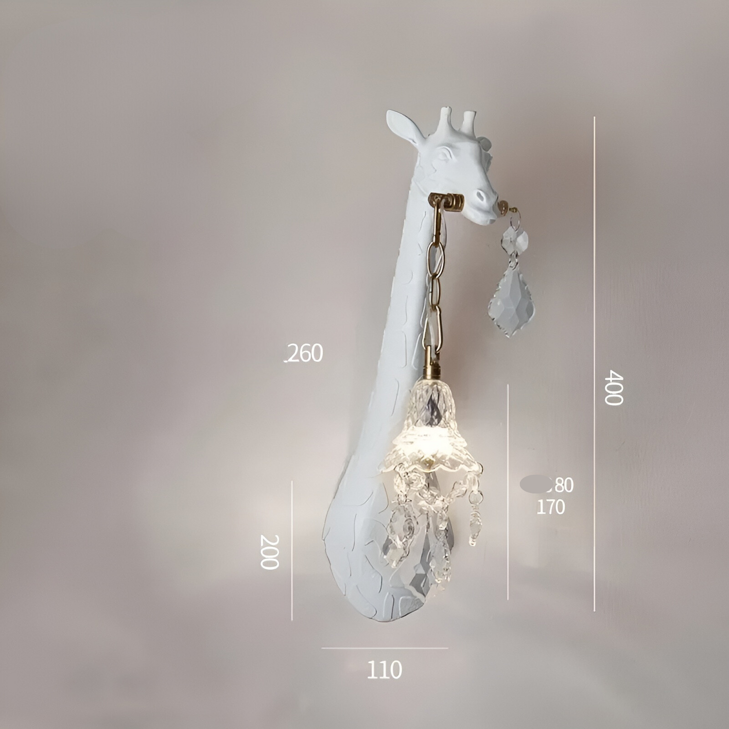 Carvallo - Giraffformat LED-vägglampa med mjukt, varmt ljus för unik inredning