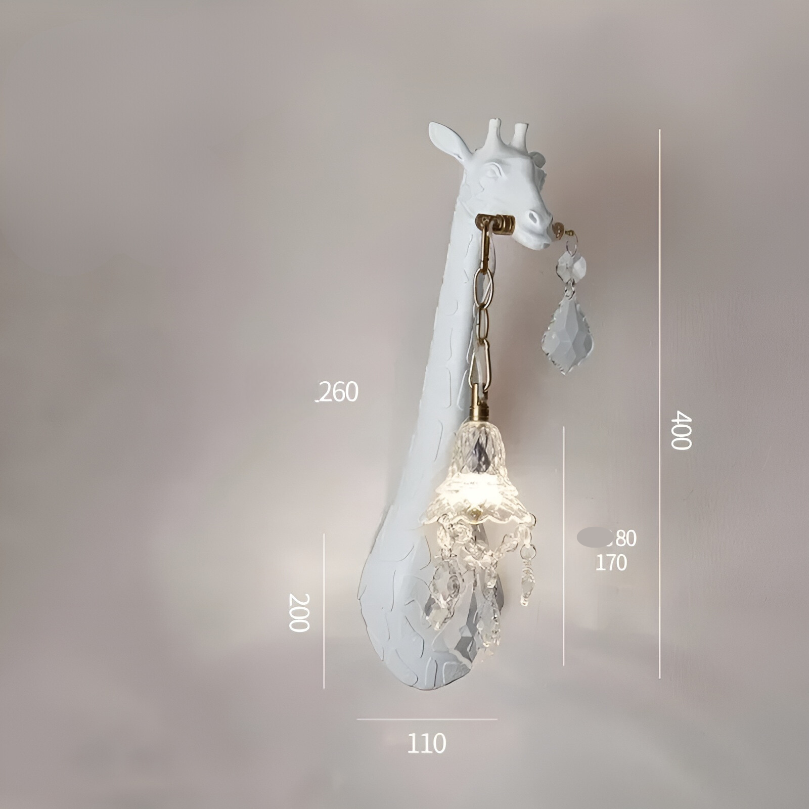 Carvallo - Giraffformat LED-vägglampa med mjukt, varmt ljus för unik inredning