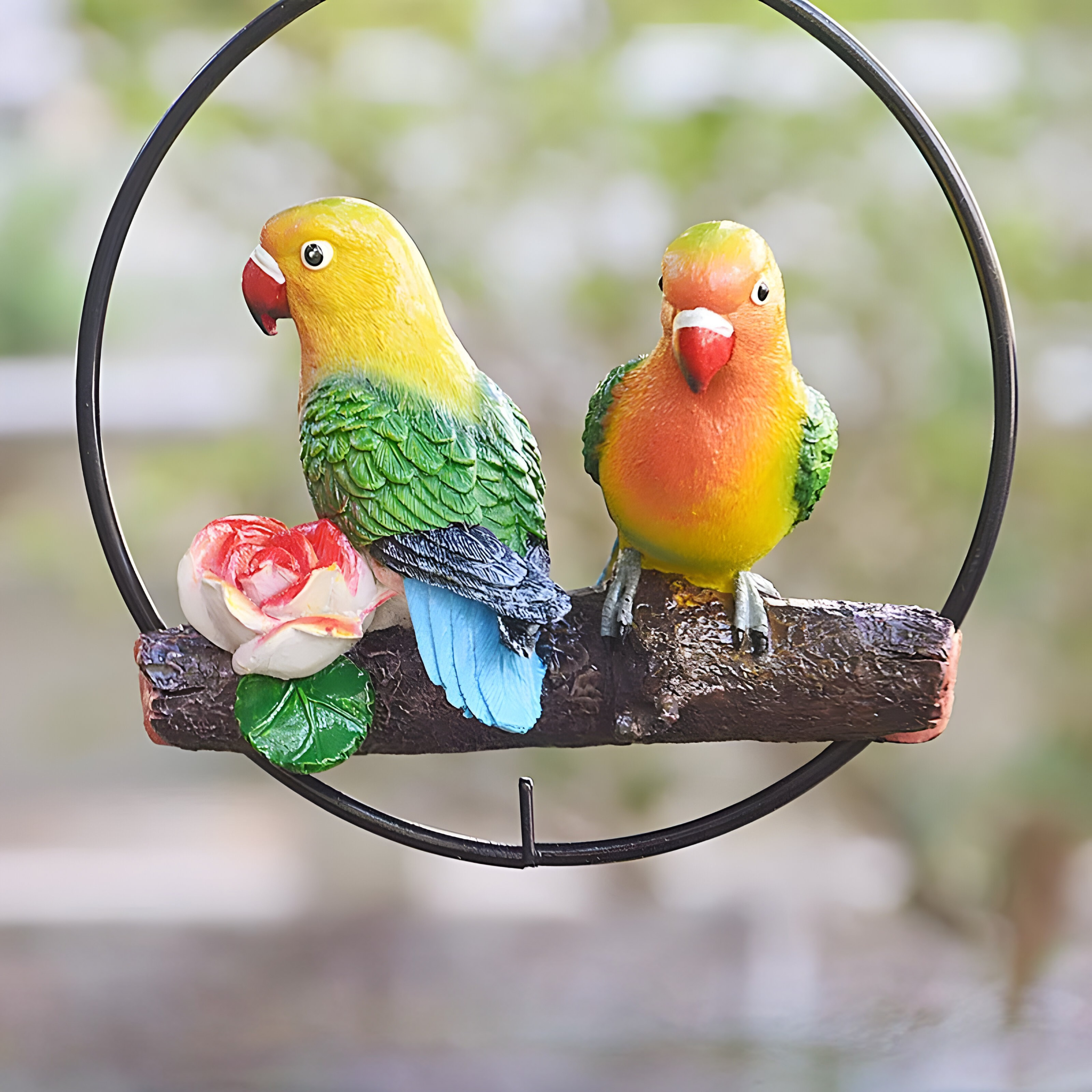 ParrotWhisper Decor - Dekorativ papegoja trädstaty för hängande