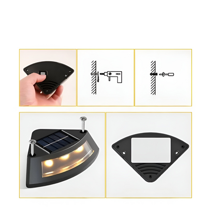 Solälskande trappbelysning i ett 4-pack – Väderbeständig | Perfekt för trädgård, gångvägar och utomhusområden