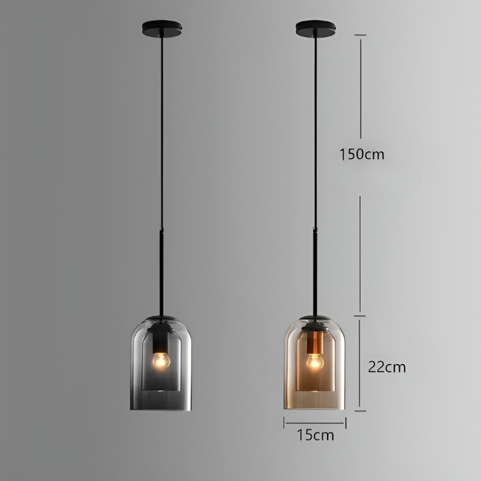 ScandiLume Light - Nordisk Postmodern Pendellampa med Dubbel Glas