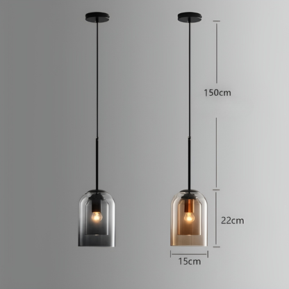 ScandiLume Light - Nordisk Postmodern Pendellampa med Dubbel Glas