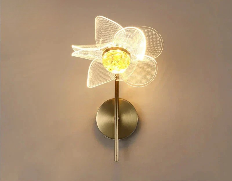 BloomGlow - Modern Blom Vägglampa med LED Belysning